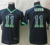 Youth NEW Seahawks #11 Percy Harvin Steel Blue Team Color NFL Elite Drift Fashion Jersey