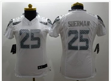 Women's NEW Seahawks #25 Richard Sherman White Stitched NFL Limited Platinum Jersey