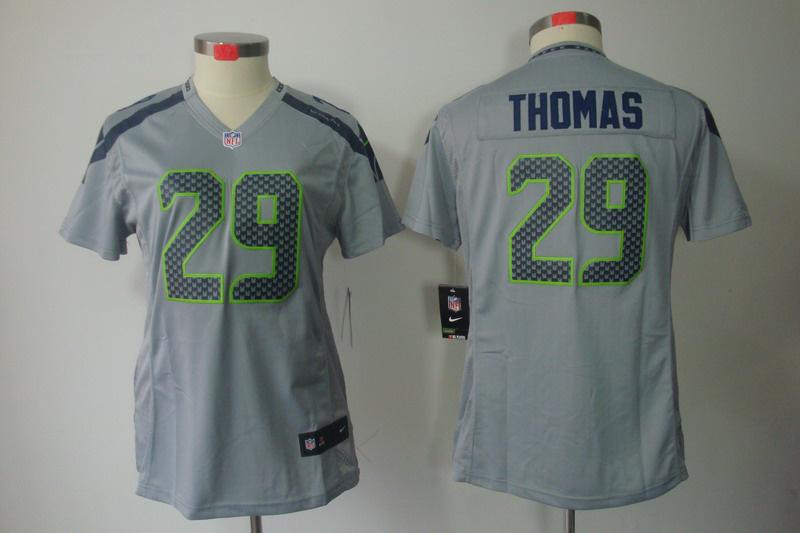 Women NEW NFL Seattle Seahawks 29 Earl Thomas Grey Jerseys