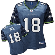 NFL seattle seahawks 18# sidney rice women's replica team color jersey