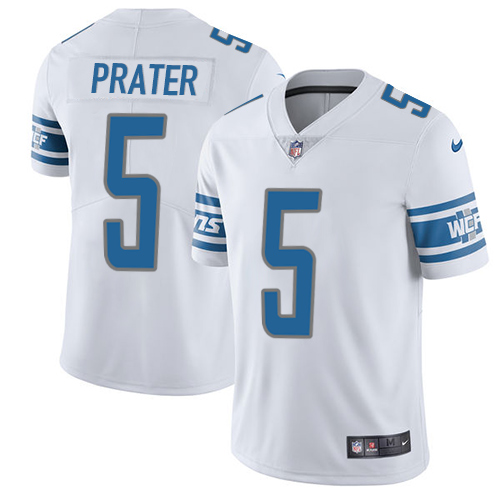 Nike Lions #5 Matt Prater White Youth Stitched NFL Limited Jersey