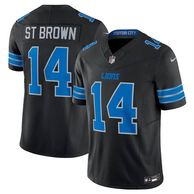 Youth Detroit Lions #14 Amon-Ra St. Brown Black 2024 F.U.S.E. 2nd Alternate Vapor Limited Stitched Jersey