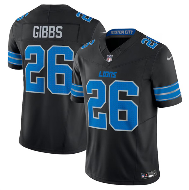 Youth Detroit Lions #26 Jahmyr Gibbs Black 2024 F.U.S.E. 2nd Alternate Vapor Limited Stitched