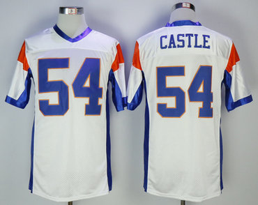 Blue Mountain State 54 Alan Castle White Movie Football Jersey