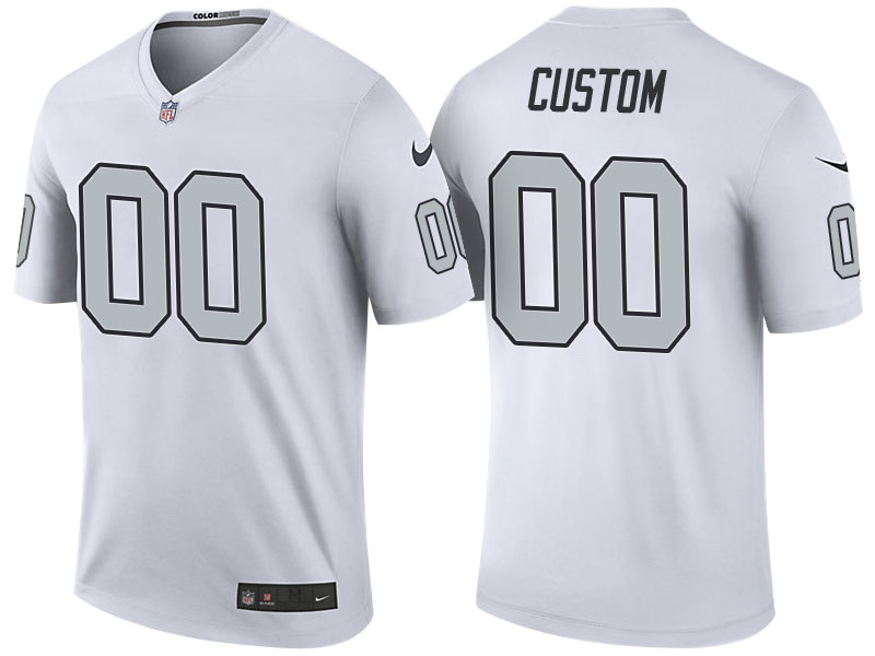 Youth's Oakland Raiders White Custom Color Rush Jersey