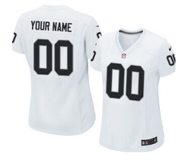 Women's Nike Oakland Raiders Customized White Jersey