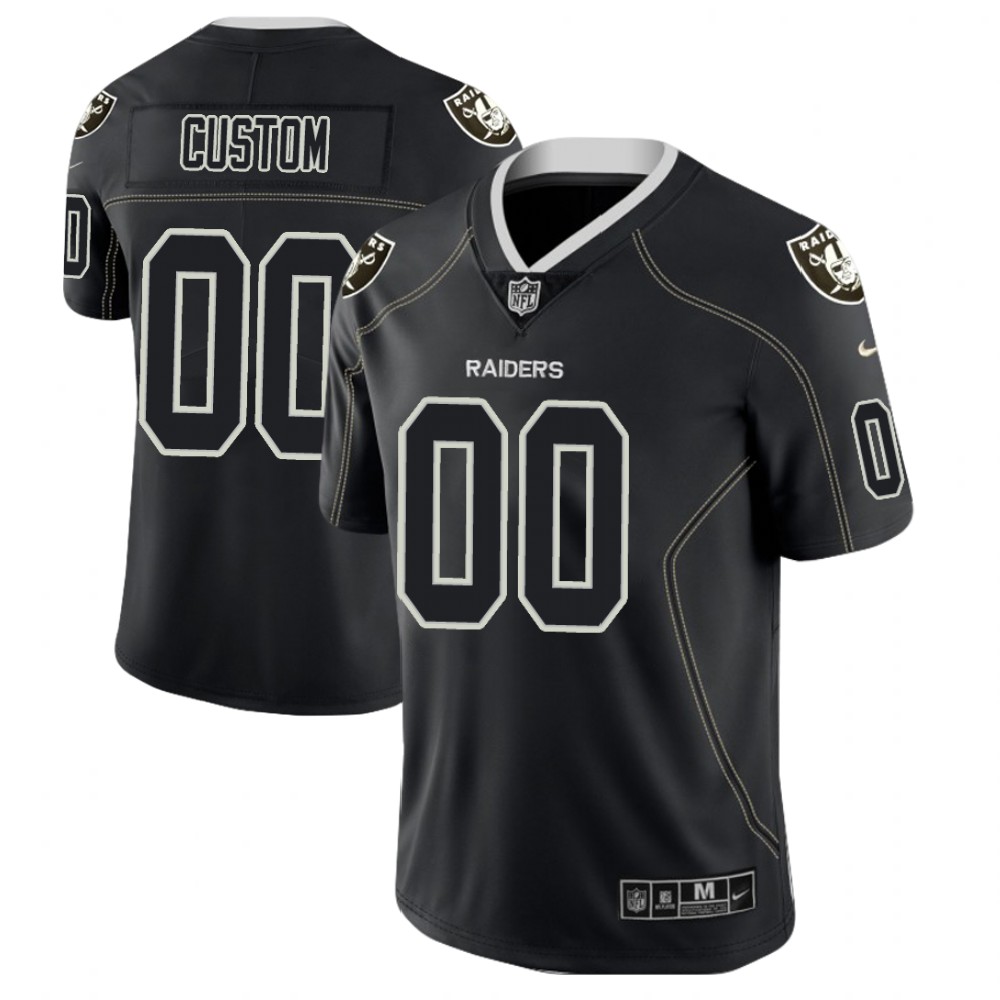 Oakland Raiders Custom 2018 Lights Out Color Rush Limited Black Jersey