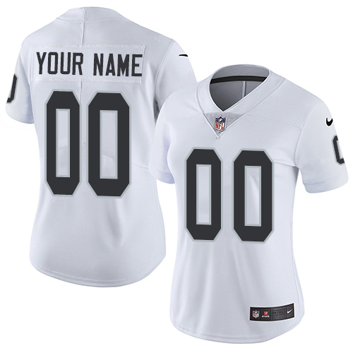 Nike NFL Oakland Raiders Vapor Untouchable Customized Limited White Road Women's Jersey