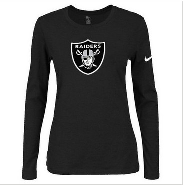 Women Nike Oakland Raiders Of The City Long Sleeve Tri-Blend NFL T-Shirt Black