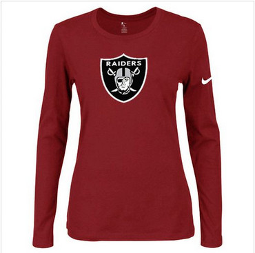 Women Nike Oakland Raiders Of The City Long Sleeve Tri-Blend NFL T-Shirt Red