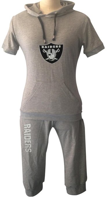 NFL Oakland Raiders women's Hooded sport suit Grey