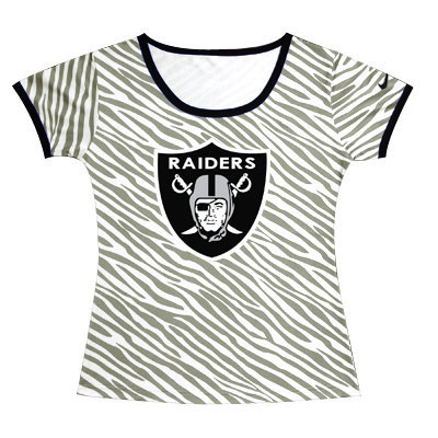 Oakland Raiders Sideline Legend Authentic Logo women Zebra stripes T-shirt