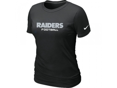 Women NEW Oakland Raiders Sideline Legend Authentic Font T-Shirt black