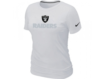 Women NEW Oakland Raiders Authentic Logo T-Shirt White