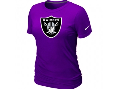 Women Oakland Raiders Purple Logo T-Shirt