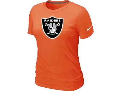 Women Oakland Raiders Orange Logo T-Shirt