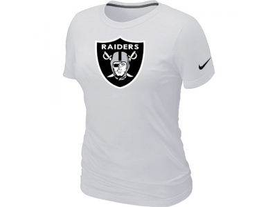 Women Oakland Raiders White Logo T-Shirt