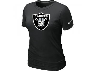 Women Oakland Raiders Black Logo T-Shirt