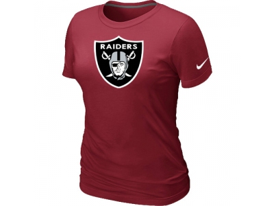 Women Oakland Raiders Red Logo T-Shirt