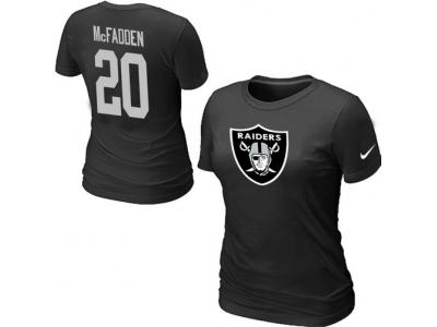 Women NEW Oakland Raiders #20 Darren McFadden Name & Number T-Shirt Black