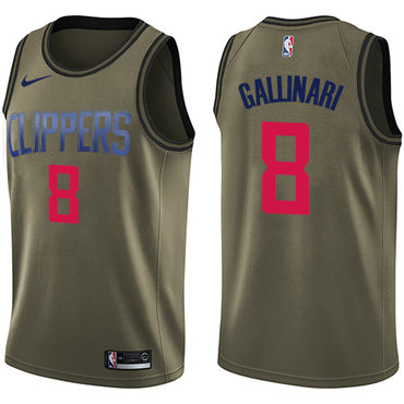 Nike Clippers #8 Danilo Gallinari Green Salute to Service NBA Swingman Jersey