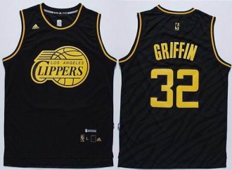 Los Angeles Clippers #32 Blake Griffin Black Precious Metals Fashion Stitched NBA Jersey