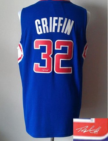 Los Angeles Clippers Revolution 30 Autographed #32 Blake Griffin Blue Stitched NBA Jersey