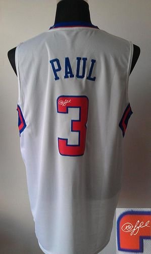 Los Angeles Clippers Revolution 30 Autographed #3 Chris Paul White Stitched NBA Jersey