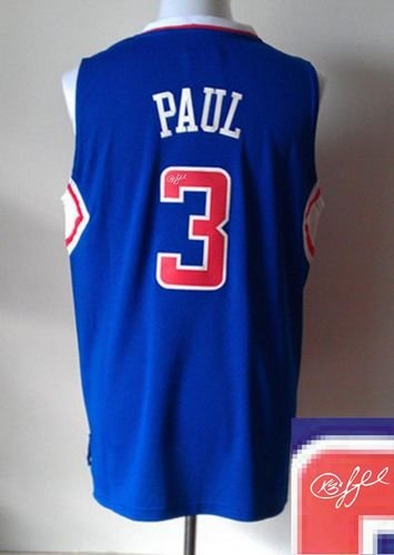 Los Angeles Clippers Revolution 30 Autographed #3 Chris Paul Blue Stitched NBA Jersey