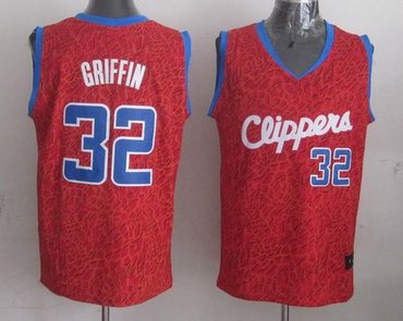 Los Angeles Clippers #32 Blake Griffin Red Crazy Light Stitched NBA Jersey