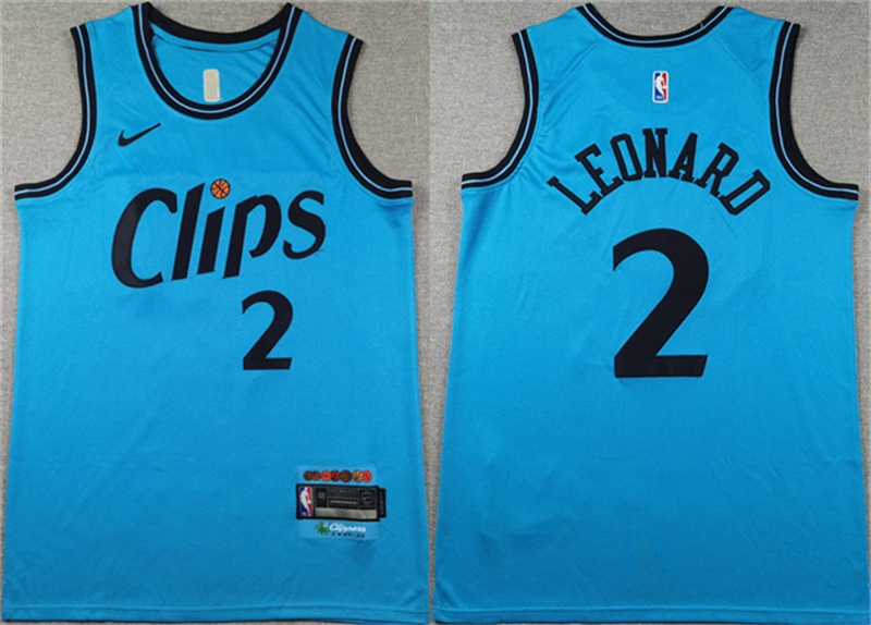 Men's Los Angeles Clippers #2 Kawhi Leonard Light Blue 2024 City Edition Stitched Jersey