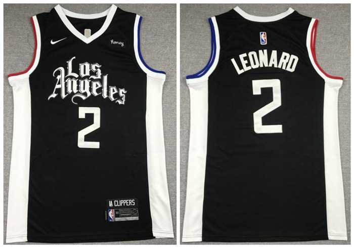 Clippers 2 Kawhi Leonard Black 2021 City Edition Nike Swingman Jersey