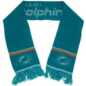 Miami Dolphins Aqua Green Metallic Thread Scarf