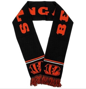 Cincinnati Bengals Black Metallic Thread Scarf