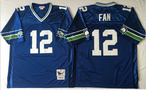 Mitchell And Ness Seahawks #12 Fan Blue Throwback Stitched NFL Jersey