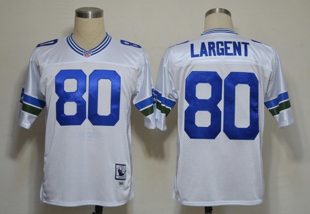 Seattle Seahawks 80 Steve Largent White Throwback Jerseys