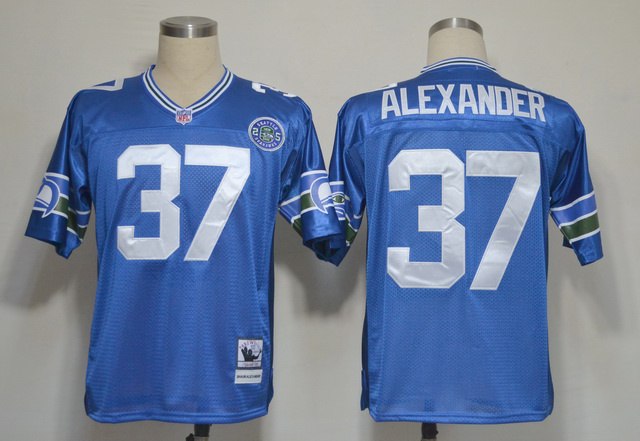 Seattle Seahawks 37 Alexander Blue Throwback Jerseys