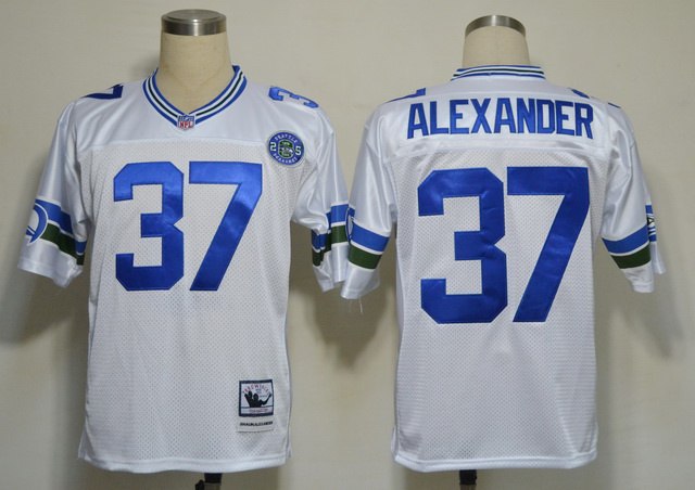 Seattle Seahawks 37 Alexander White Throwback Jerseys