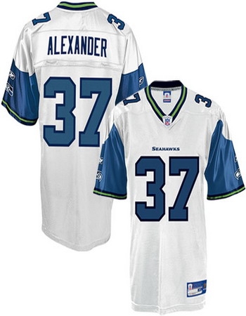 seattle seahawks #37 shaun alexander white jersey