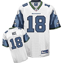 seattle seahawks 18# sidney rice white jerseys