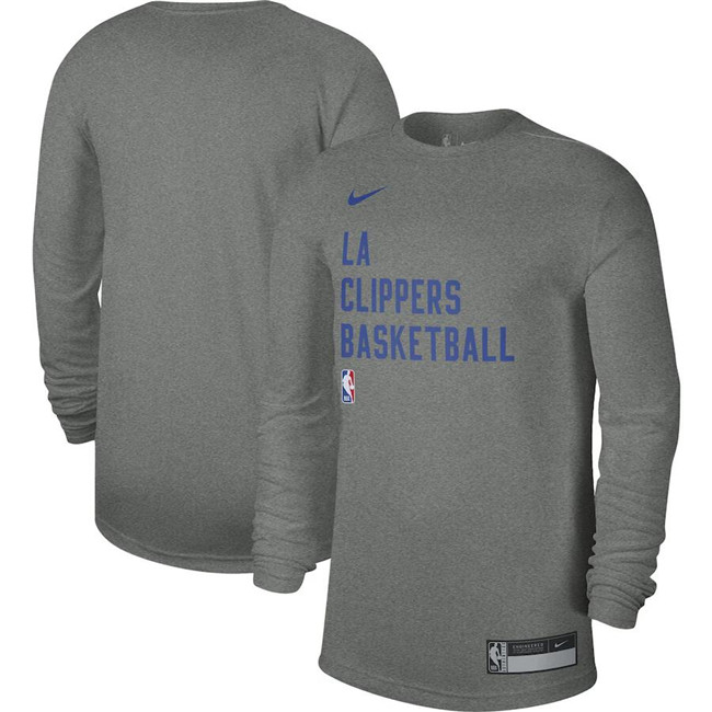 Men's Los Angeles Clippers Heather Gray 2023 24 Legend On-Court Practice Long Sleeve T-Shirt