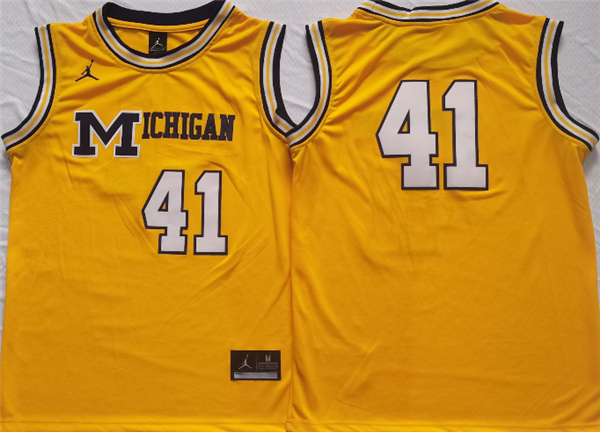 Men's Michigan Wolverines #41 Glen Rice Yellow Stitched Jersey