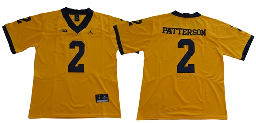 Wolverines #2 Shea Patterson Gold Jordan Brand Limited Stitched NCAA Jersey