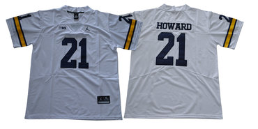 Michigan Wolverines 21 Desmond Howard White College Football Jersey