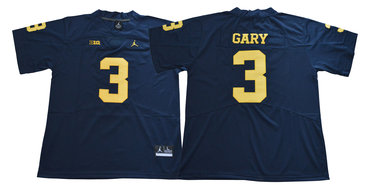 Michigan Wolverines 3 Rashan Gary Navy Jordan College Football Jersey