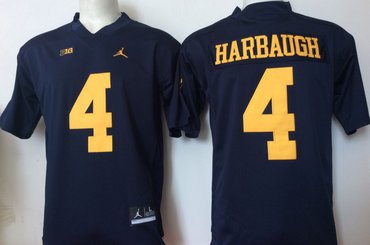 Michigan Wolverines 4 Jim Harbaugh Navy College Football Jersey