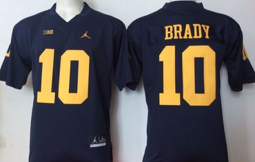 Michigan Wolverines 10 Tom Brady Navy College Football Jersey