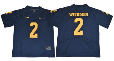 Wolverines #2 Charles Woodson Navy Blue Jordan Brand Limited Stitched NCAA Jersey