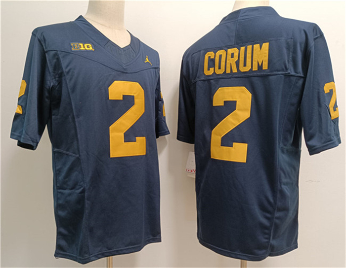 Men's Michigan Wolverines #2 Blake Corum 2023 F.U.S.E. Navy Stitched Jerseys