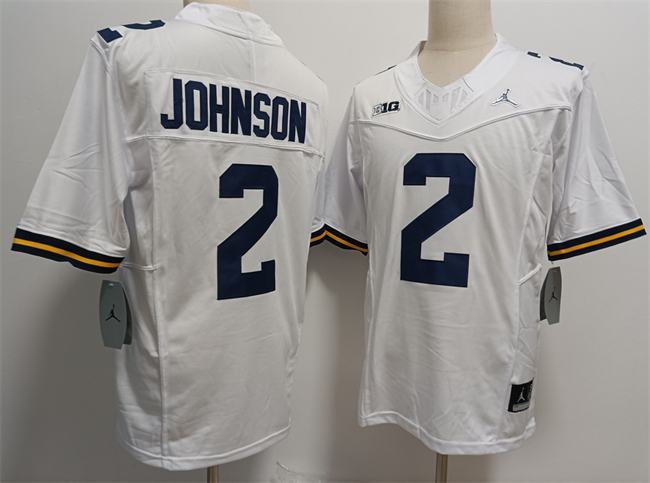 Men's Michigan Wolverines #2 Will Johnson White 2024 F.U.S.E. Stitched Jersey